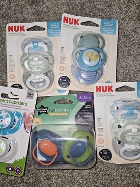NUK & tommee tippee Pacifier Bundle - Blue, Green, Orange